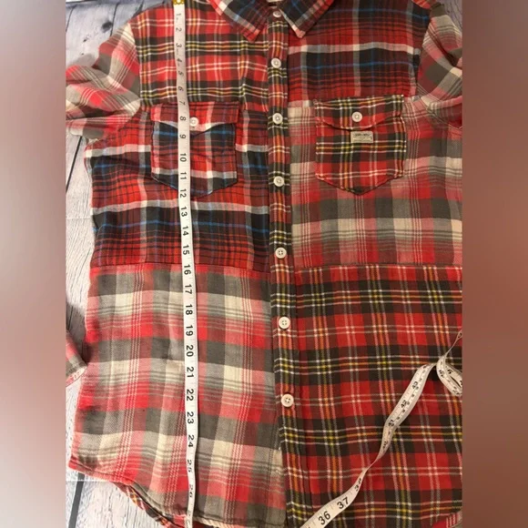 Ralph Lauren Denim & Supply Patchwork Plaid Vintage Preppy Button Front Shirt M - Picture 5 of 9